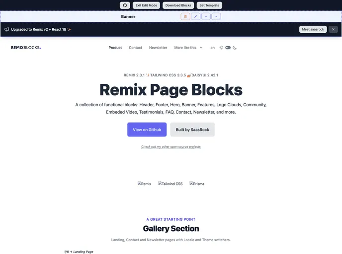 Remix Page Blocks screenshot