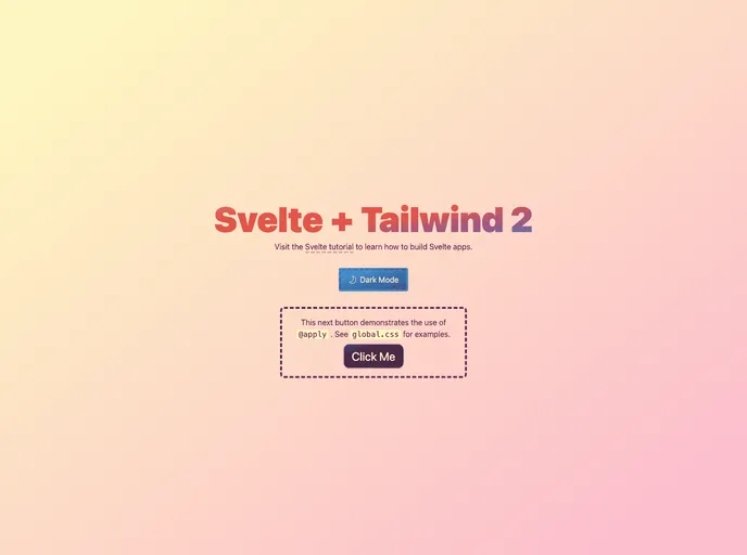 Svelte Tailwind2 Starter screenshot