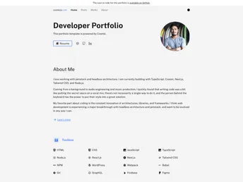 Nextjs Developer Portfolio screenshot