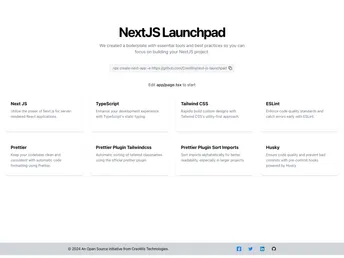 Next Js Launchpad screenshot