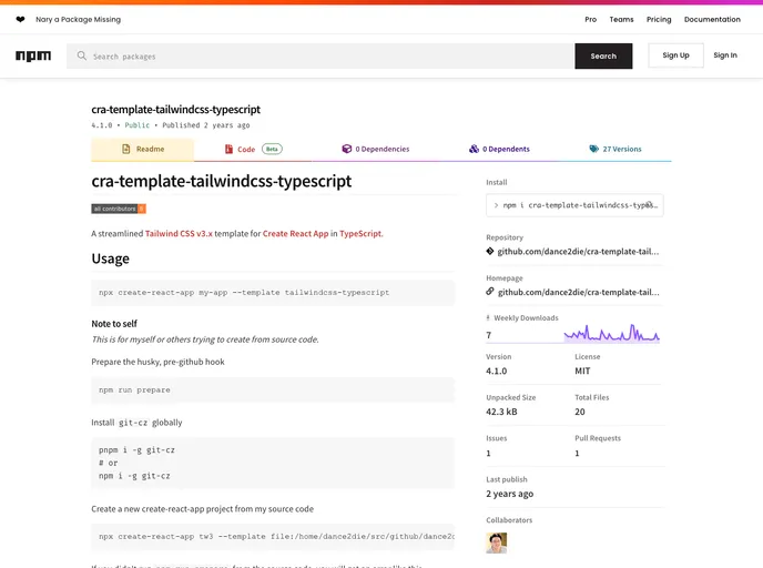 Cra Template Tailwindcss Typescript screenshot