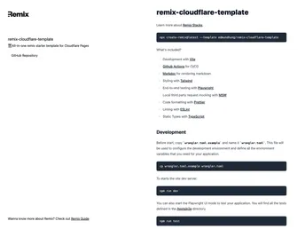 Remix Cloudflare Template screenshot