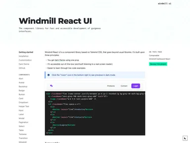 Windmill React UI screenshot
