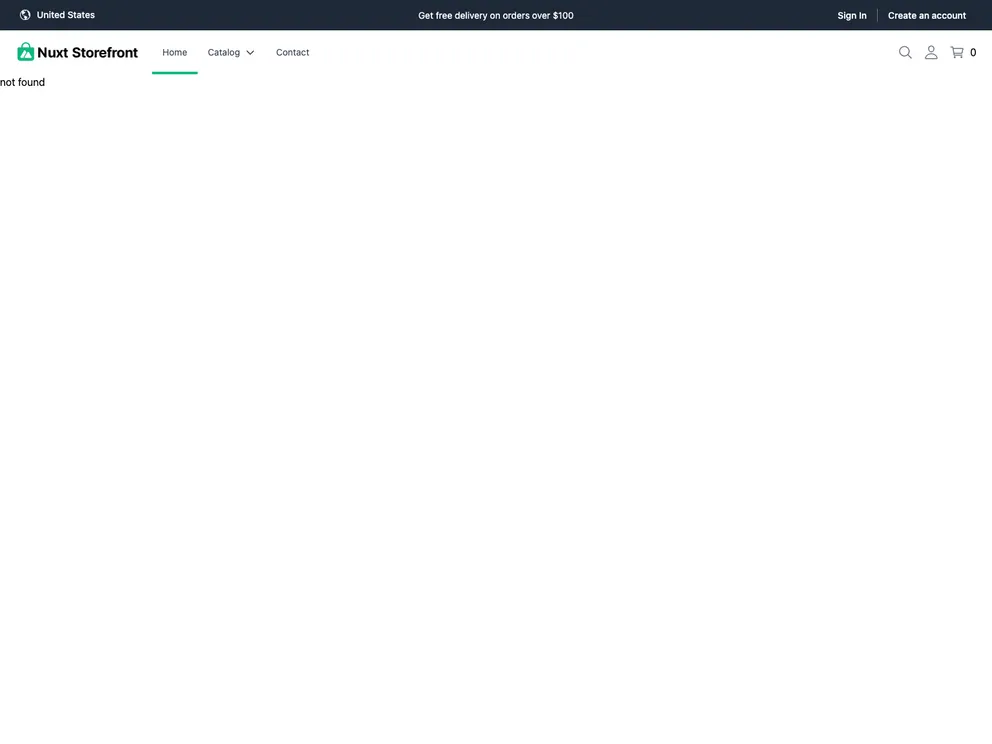 Nuxt Storefront screenshot