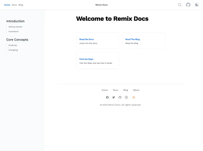 Remix Docs screenshot