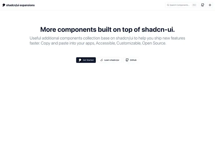 Shadcn Ui Expansions screenshot