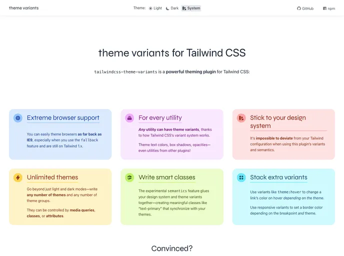 Tailwindcss Theme Variants screenshot