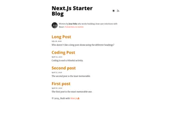Nextjs Starter Blog screenshot