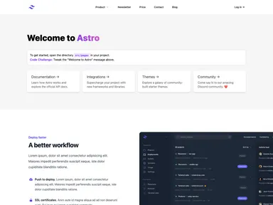Astro Landing Page screenshot