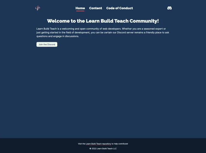 Learnbuildteach.com screenshot