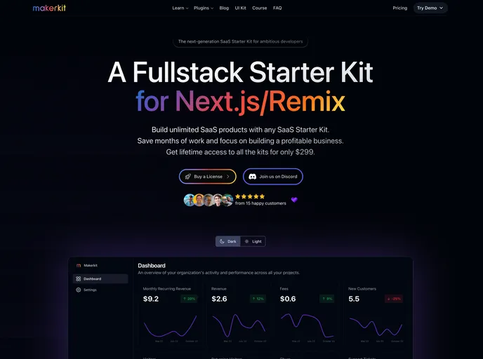Makerkit Fullstack Next.js + Supabase Starter screenshot