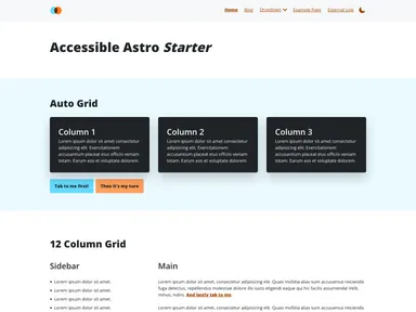 Accessible Astro Starter screenshot