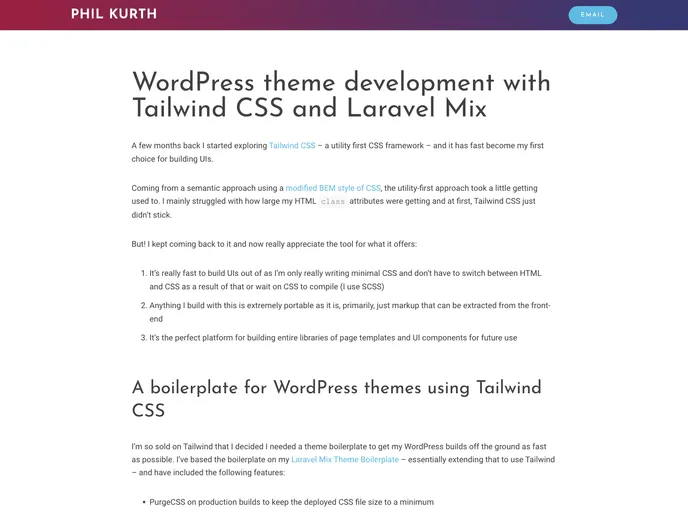 Wp Tailwindcss Theme Boilerplate screenshot