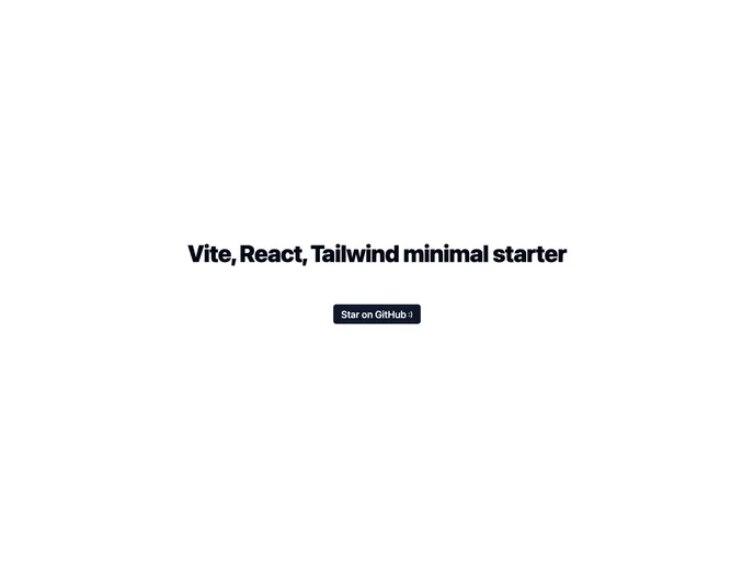 Vite React Tailwind Starter screenshot