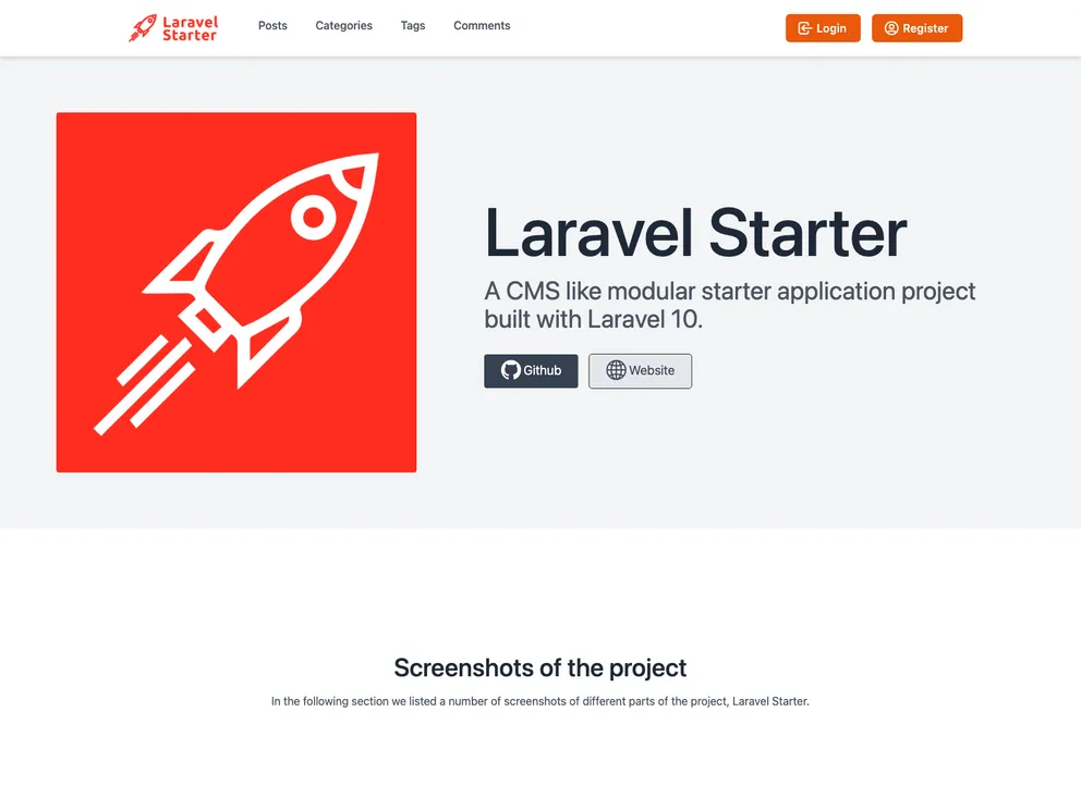 Laravel Starter screenshot