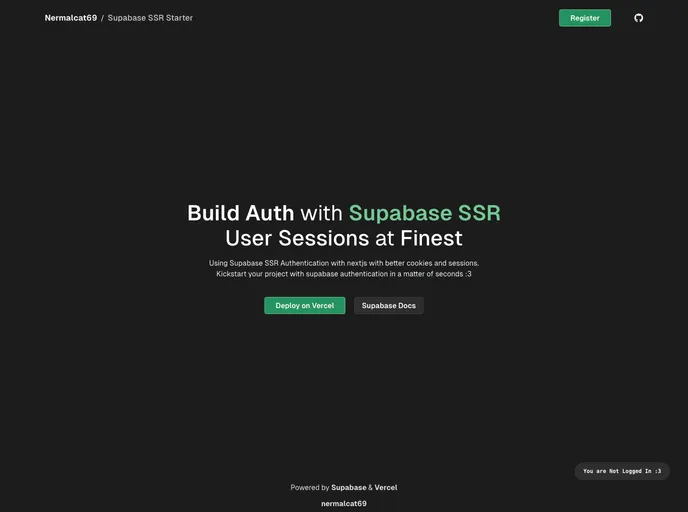 Supabase Ssr Starter screenshot