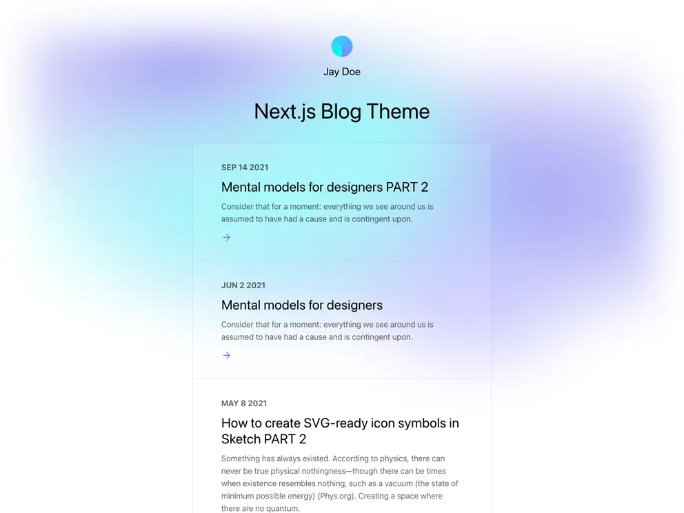 Nextjs Blog Theme screenshot
