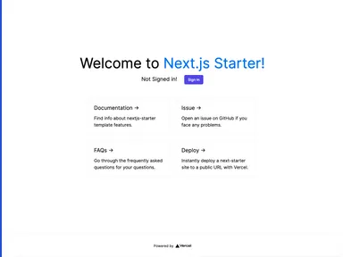 Nextjs Starter screenshot