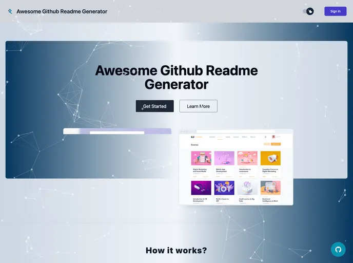 Awesome Github Readme Generator screenshot