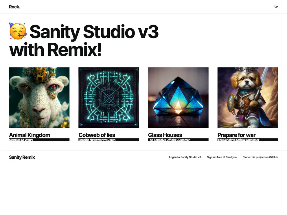 Sanity Remix Template screenshot