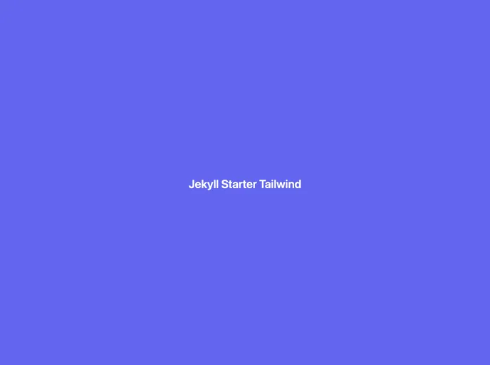 Jekyll Starter Tailwind screenshot
