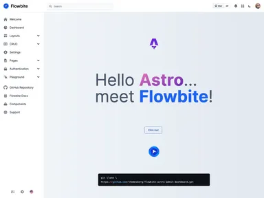 Flowbite Astro Admin Dashboard screenshot