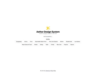 Aether Design System screenshot