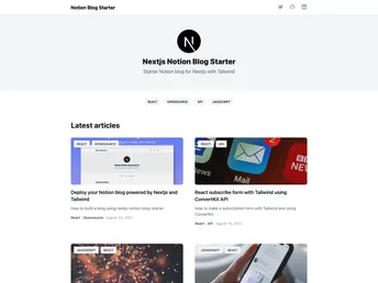 Nextjs Notion Blog Starter screenshot