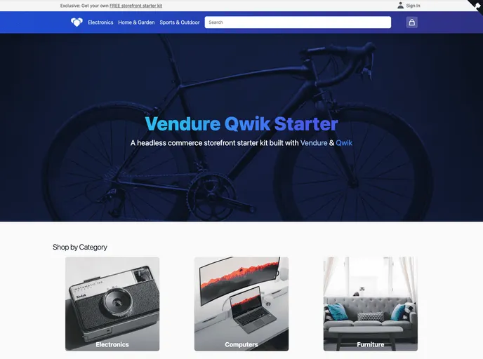 Storefront Qwik Starter screenshot