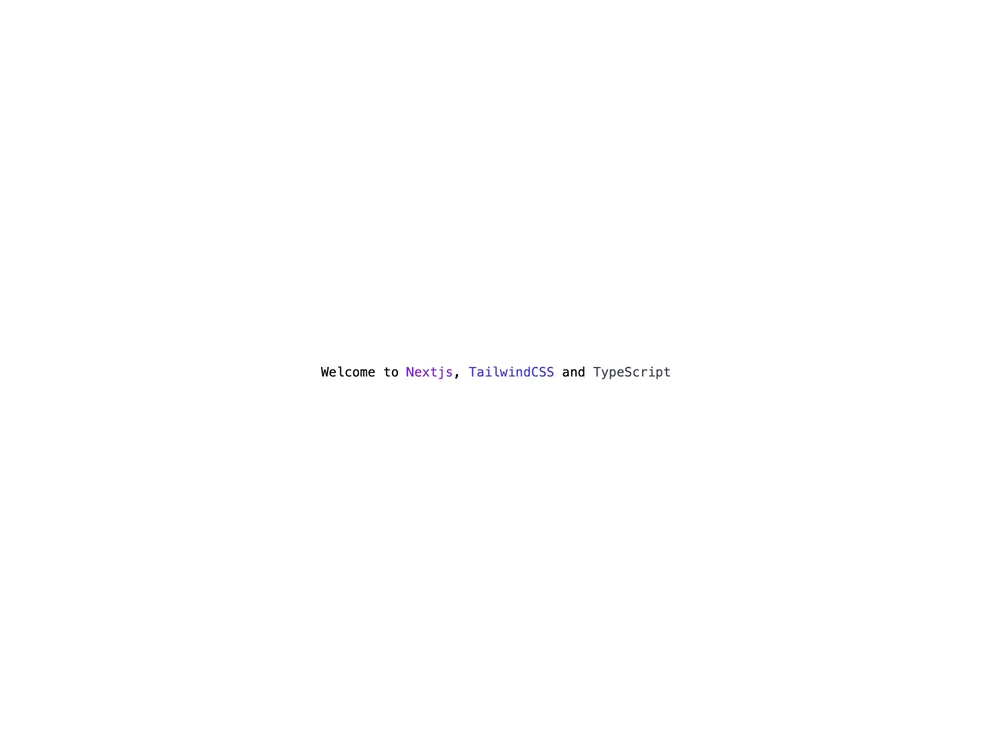 Nextjs Tailwindcss Typescript Starter screenshot