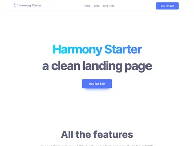 Harmony Tailwind HTML Starter screenshot