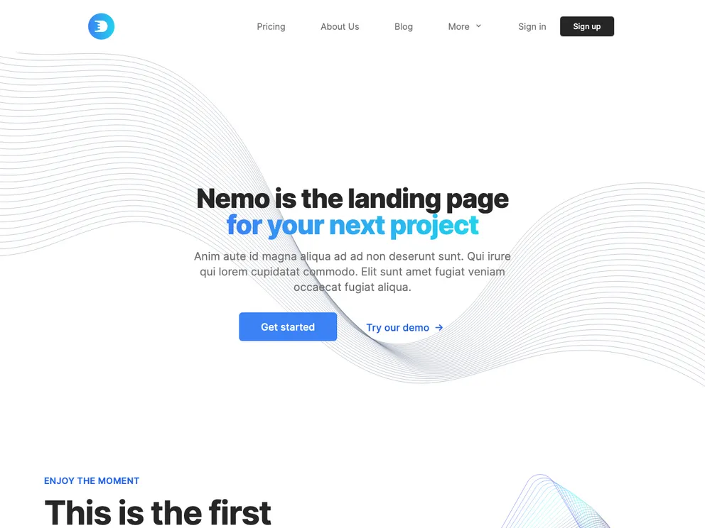 Nemo Tailwind HTML Starter screenshot